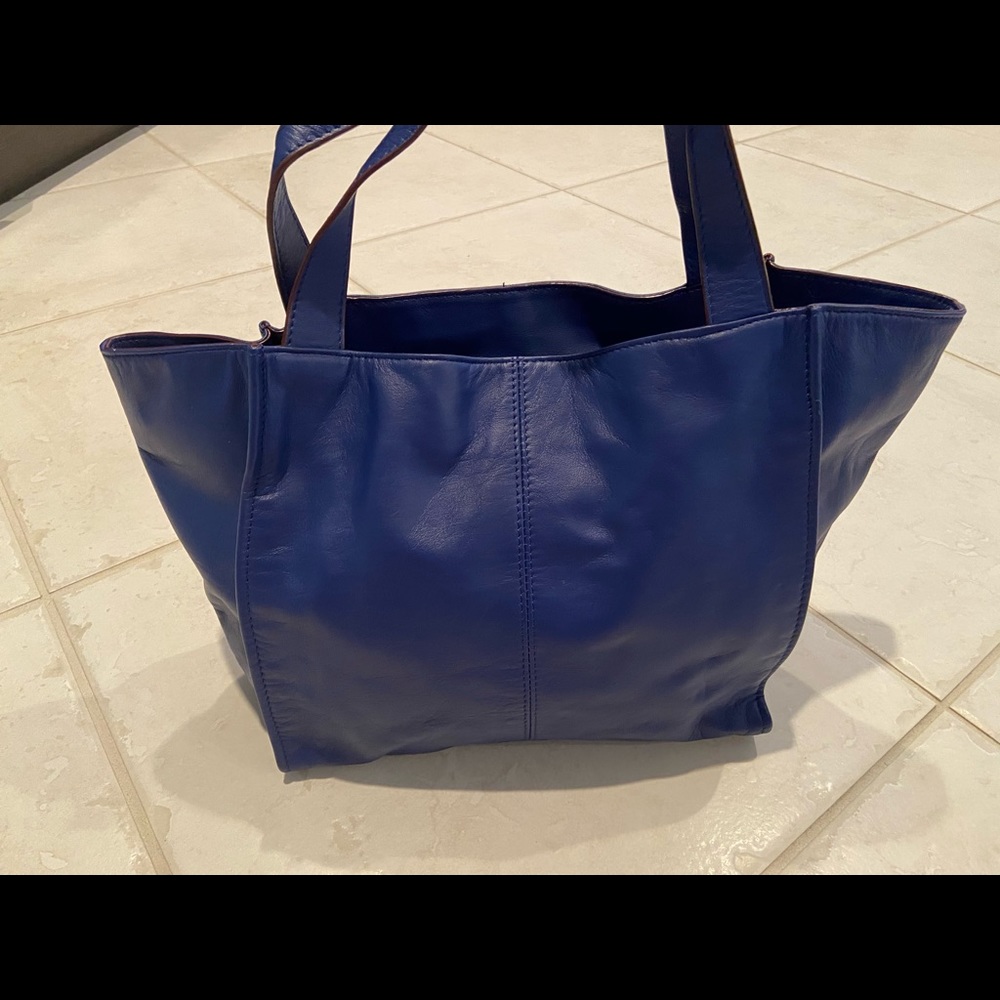 Blue leather bag